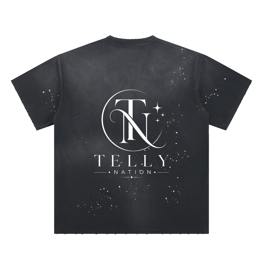 Hand-Frayed Sunfade Paint Splatter T-Shirt