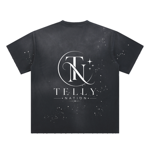 Hand-Frayed Sunfade Paint Splatter T-Shirt